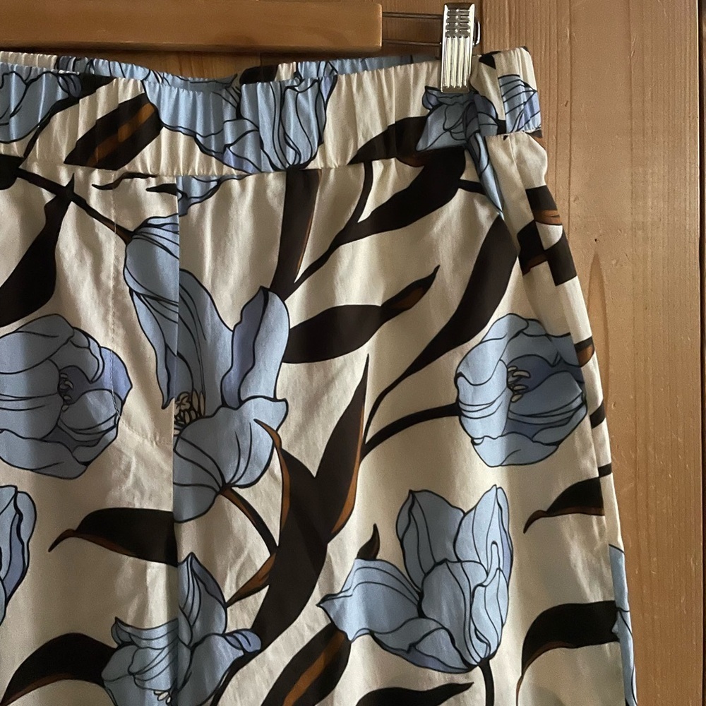 SEVENTY wide leg cotton print crop pant 46 - Picture 3 of 7